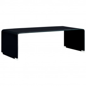 Măsuță de cafea, negru, 98 x 45 x 31 cm, sticlă securizată