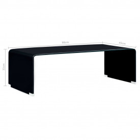 Măsuță de cafea, negru, 98 x 45 x 31 cm, sticlă securizată - Img 5