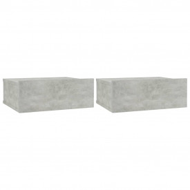 Noptiere suspendate, 2 buc., gri beton, 40x30x15 cm, PAL - Img 2