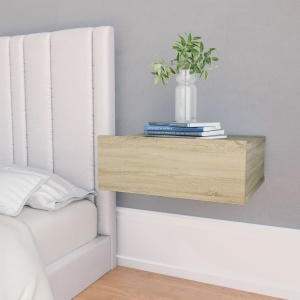 Noptiere suspendate, 2 buc., stejar sonoma, 40x30x15 cm, PAL - Img 2