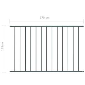 Panou de gard, antracit, 1,7x1,25 m, oțel vopsit electrostatic - Img 2