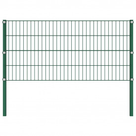 Panou de gard cu stâlpi, verde, 3,4 x 0,8 m, fier - Img 2