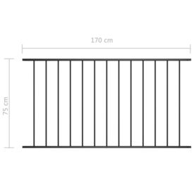 Panou de gard, negru, 1,7 x 0,75 m, oțel vopsit electrostatic - Img 2