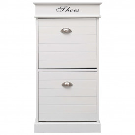 Pantofar, alb, 50 x 28 x 98 cm, lemn de paulownia - Img 2
