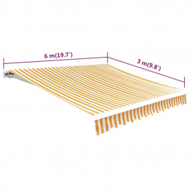 Pânză copertină galben &amp; alb 6 x 3 m (cadrul nu este inclus) - Img 5