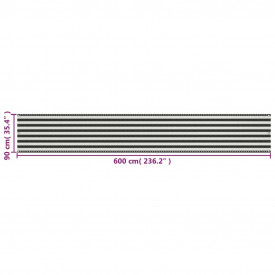 Prelată pentru balcon din HDPE, 90 x 600 cm, antracit și alb - Img 5