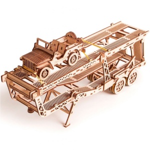 Puzzle 3D din lemn remorca auto pentru tirul Big Rig - Img 7