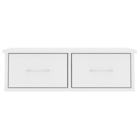 Raft de perete cu sertar, alb, 60x26x18,5 cm, PAL - Img 3