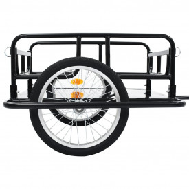 Remorcă de bicicletă, negru, 130 x 73 x 48,5 cm, oțel - Img 7