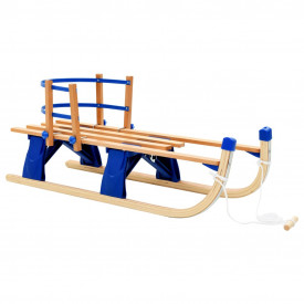 Sanie pliabilă pentru zăpadă cu spătar, lemn, 110 cm