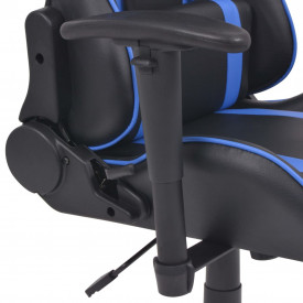 Scaun birou rabatabil, design racing, suport picioare, albastru - Img 4