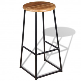 Scaun de bar din lemn de tec solid 2 buc. - Img 5