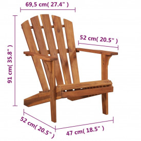 Scaun de grădină Adirondack, lemn masiv de acacia - Img 3