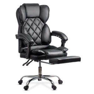 Scaun directorial OFF412, piele ecologica, mecanism asincron, robust, suport picioare retractabil, 120 kg - Img 2