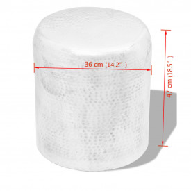 Scaun/Masă laterală din aluminiu bătut la ciocan, argintiu - Img 4