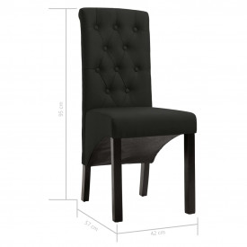 Scaune de bucătărie, 2 buc., negru, material textil - Img 8