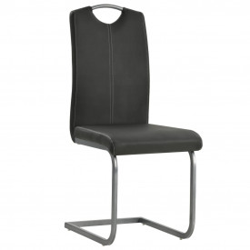 Scaune de bucătărie 4 buc piele artificială 43x55x100 cm, gri - Img 2