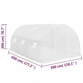 Seră cu fundație din oțel, 13,5 m², 450 x 300 x 200 cm - Img 12