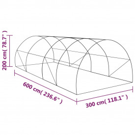 Seră cu fundație din oțel, 18 m², 600 x 300 x 200 cm - Img 12
