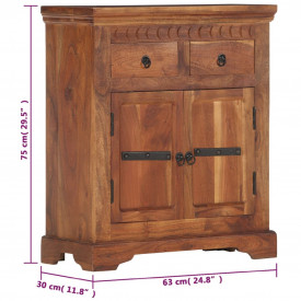 Servantă, 63 x 30 x 75 cm, lemn masiv de acacia - Img 12