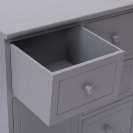 Servantă cu 10 sertare, gri, 113 x 30 x 79 cm, lemn - Img 10