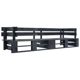 Set canapea grădină paleți perne gri, 2 piese, lemn de pin FSC - Img 2