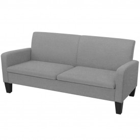 Set canapele, 2 piese, gri deschis, material textil - Img 2