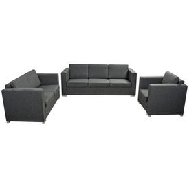 Set canapele material textil, 3 piese, gri
