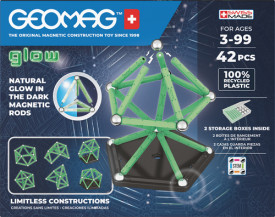 Set de constructie magnetic Geomag Glow 42 piese, 329 - Img 3