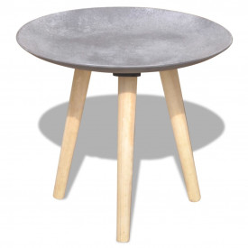 Set masă laterală/masă de cafea, 2 piese, 55 & 44 cm, gri beton - Img 3