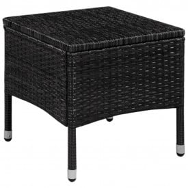 Set mobilier bistro de exterior, poliratan, negru - Img 3