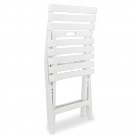 Set mobilier bistro pliabil, 3 piese, alb, plastic - Img 6