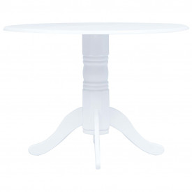 Set mobilier bucătărie, 5 piese, alb, lemn masiv de hevea - Img 8