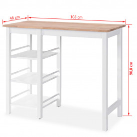 Set mobilier de bar, 3 piese, MDF, alb - Img 8