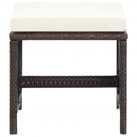 Set mobilier de exterior 11 piese, poliratan, maro - Img 12