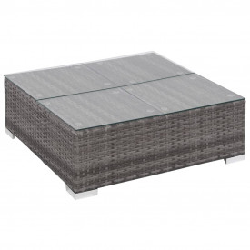 Set mobilier de exterior, 17 piese, poliratan, gri - Img 6