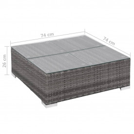 Set mobilier de exterior, 17 piese, poliratan, gri - Img 11