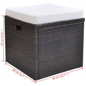 Set mobilier de exterior 18 piese, poliratan, maro - Img 11