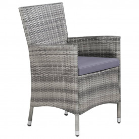 Set mobilier de exterior, 21 piese, poliratan, gri - Img 3