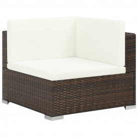 Set mobilier de exterior, 23 piese, poliratan, maro - Img 4