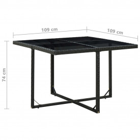 Set mobilier de exterior 25 piese, poliratan, negru - Img 8
