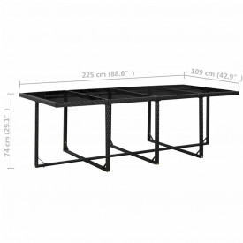 Set mobilier de exterior 33 piese, poliratan, negru - Img 11