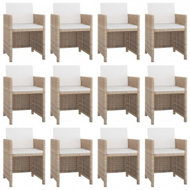 Set mobilier de exterior 37 piese, poliratan, gri/bej - Img 2