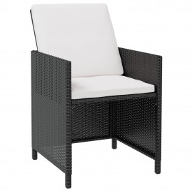 Set mobilier de exterior 37 piese, poliratan și acacia, negru - Img 3
