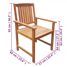 Set mobilier de exterior, 5 piese, lemn masiv de acacia, maro - Img 8