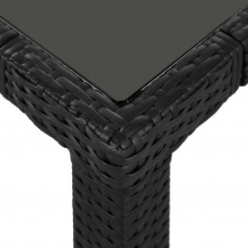 Set mobilier de exterior, 5 piese, poliratan, negru - Img 5