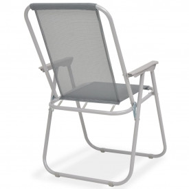 Set mobilier de exterior, 8 piese, textilenă, gri - Img 11