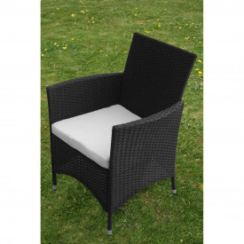 Set mobilier de exterior, 9 piese, poliratan, negru - Img 6