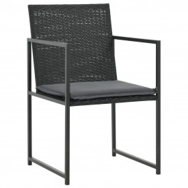 Set mobilier de exterior, 9 piese, poliratan, negru - Img 3