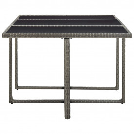 Set mobilier de exterior cu perne, 11 piese, gri, poliratan - Img 7